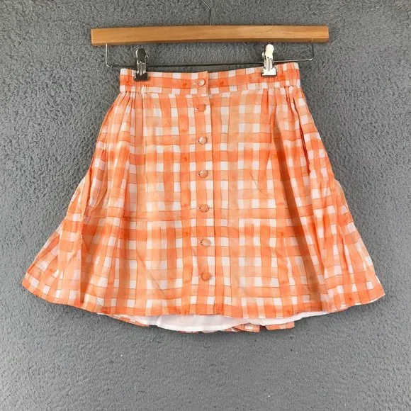 Orange plaid skirt urban outfitters deals